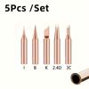 5Pcs High-Performance Soldering Iron Tips - 900M Pure Copper, Durable & Long-Lasting