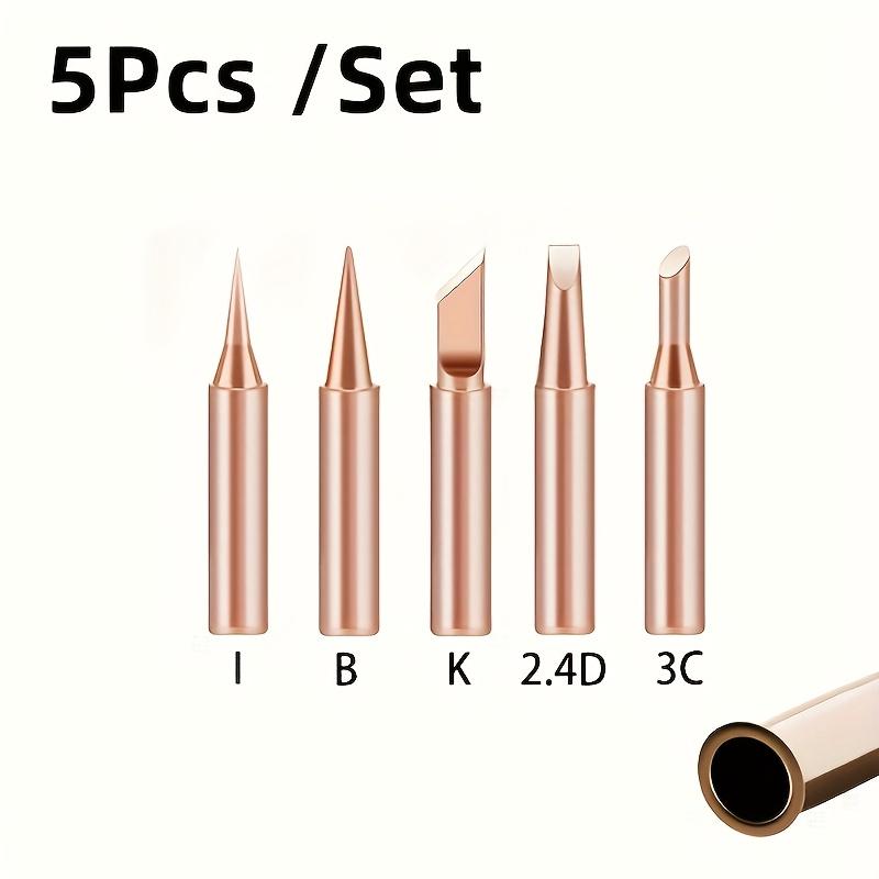 5Pcs High-Performance Soldering Iron Tips - 900M Pure Copper, Durable & Long-Lasting
