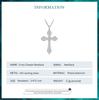 BISAER 925 Sterling Silver Cubic Zirconia Cross Pendant Necklace Chopin Chain Adjustable Plated Platinum Women Fine Jewelry