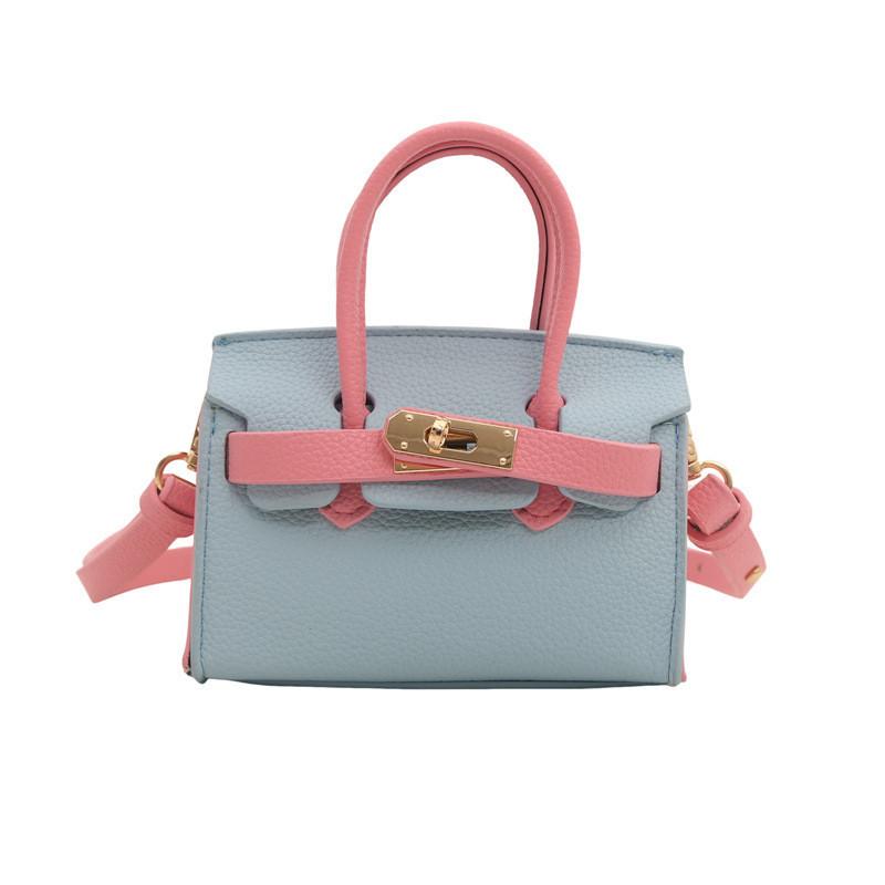 Elegante Mini Borsa a Spalla Coreana per Bambini con Design Trendy Color Block per Bambini