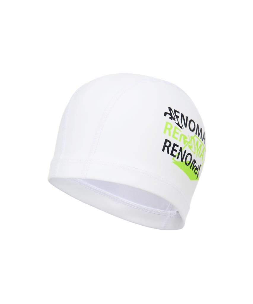 Lenomasuyeongbog Supplies Adult Wave Text Pu Swim Cap White Ro-Rc2F003-Wh