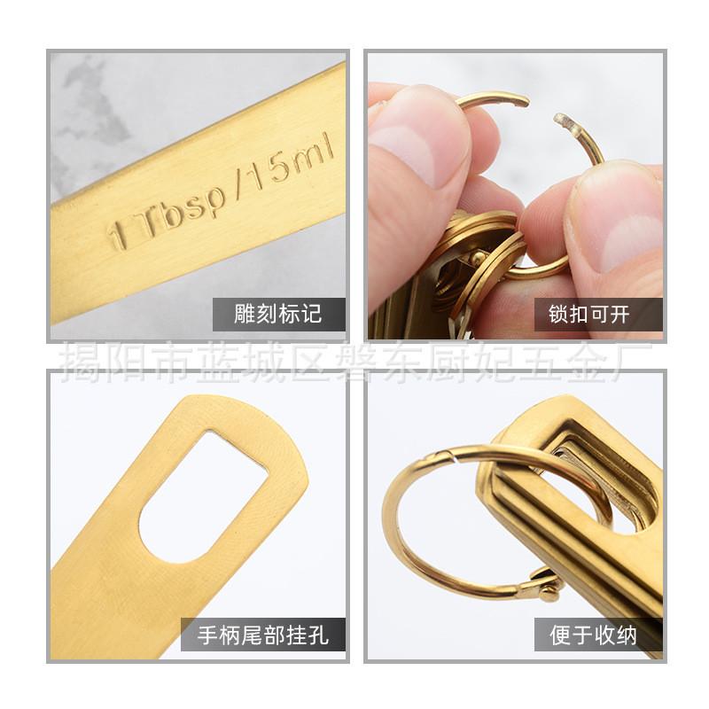 Elegant Six Piece Silver Measuring Spoon Set For Baking And Kitchen Use With Long Handle