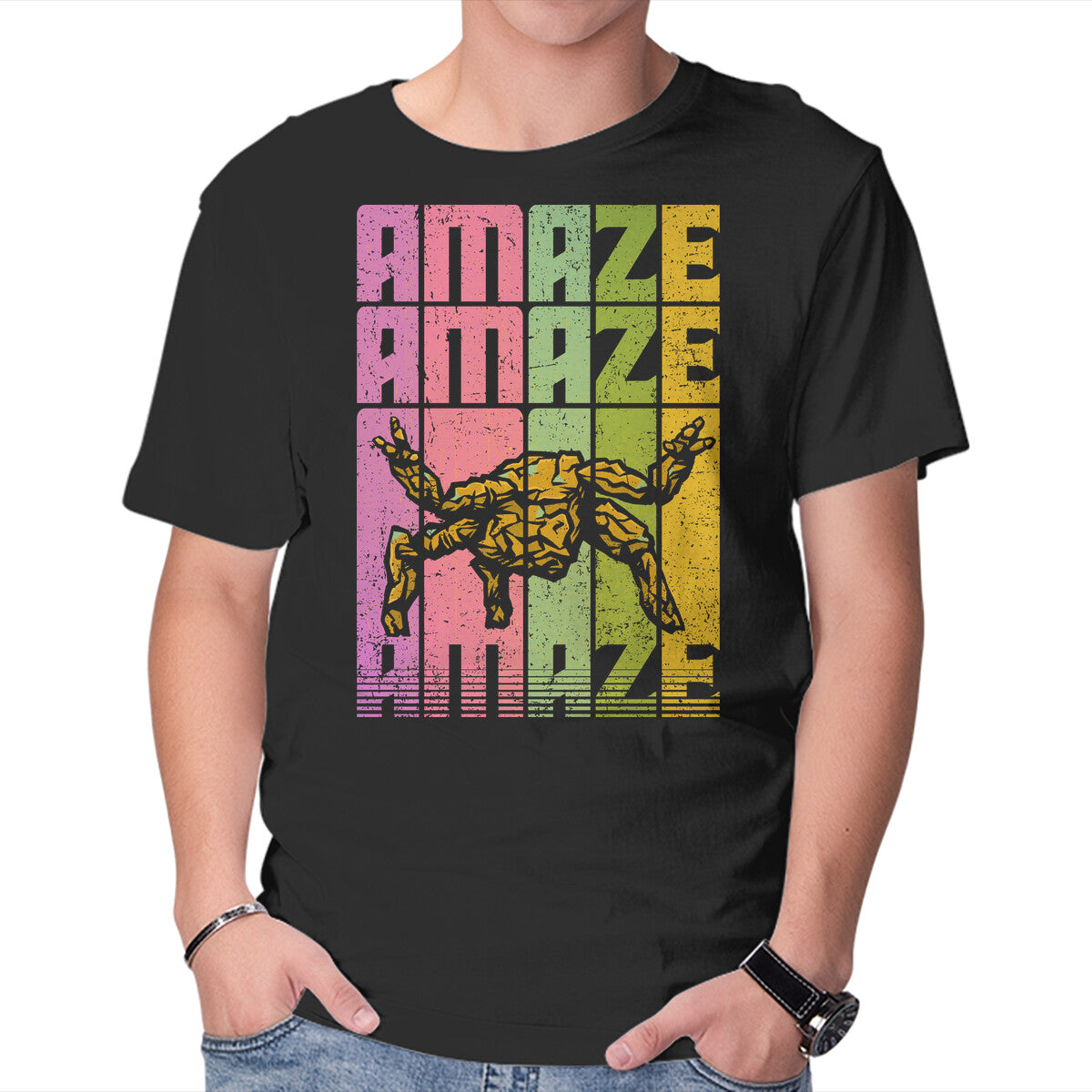 Unisex Crew Neck T-Shirt Amaze Graphic Short Sleeve Casual Tee M