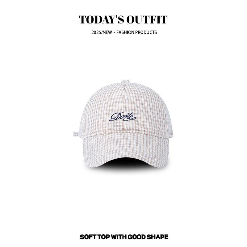Couple Casual Baseball Hat Men's Plaid Baseball Hat