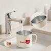 316 Stainless Steel Bathroom Tumbler Cup Toothbrush Mug with Anti-Scald Handle Detachable Travel Drinking Home Bath Accessories