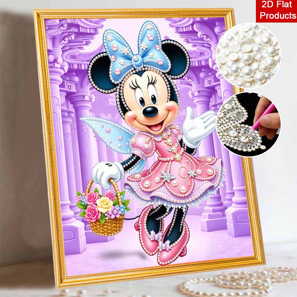 

Disney Pearl Art Painting Minnie Mouse Home Wall Decor Art Crafts Handmade DIY Adult/Beginner Gift Creative Home Decor Frameless Wall Pictures 30x40