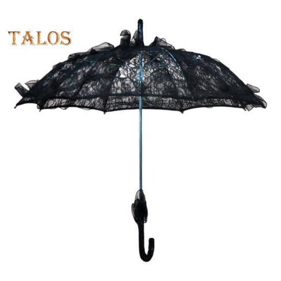 Umbrelă de broderie din dantelă de epocă, mâner lung, umbrelă decorativă ușoară, petrecere de nuntă, dans de mireasă, performanță, umbrelă de soare, recuzită pentru fotografie