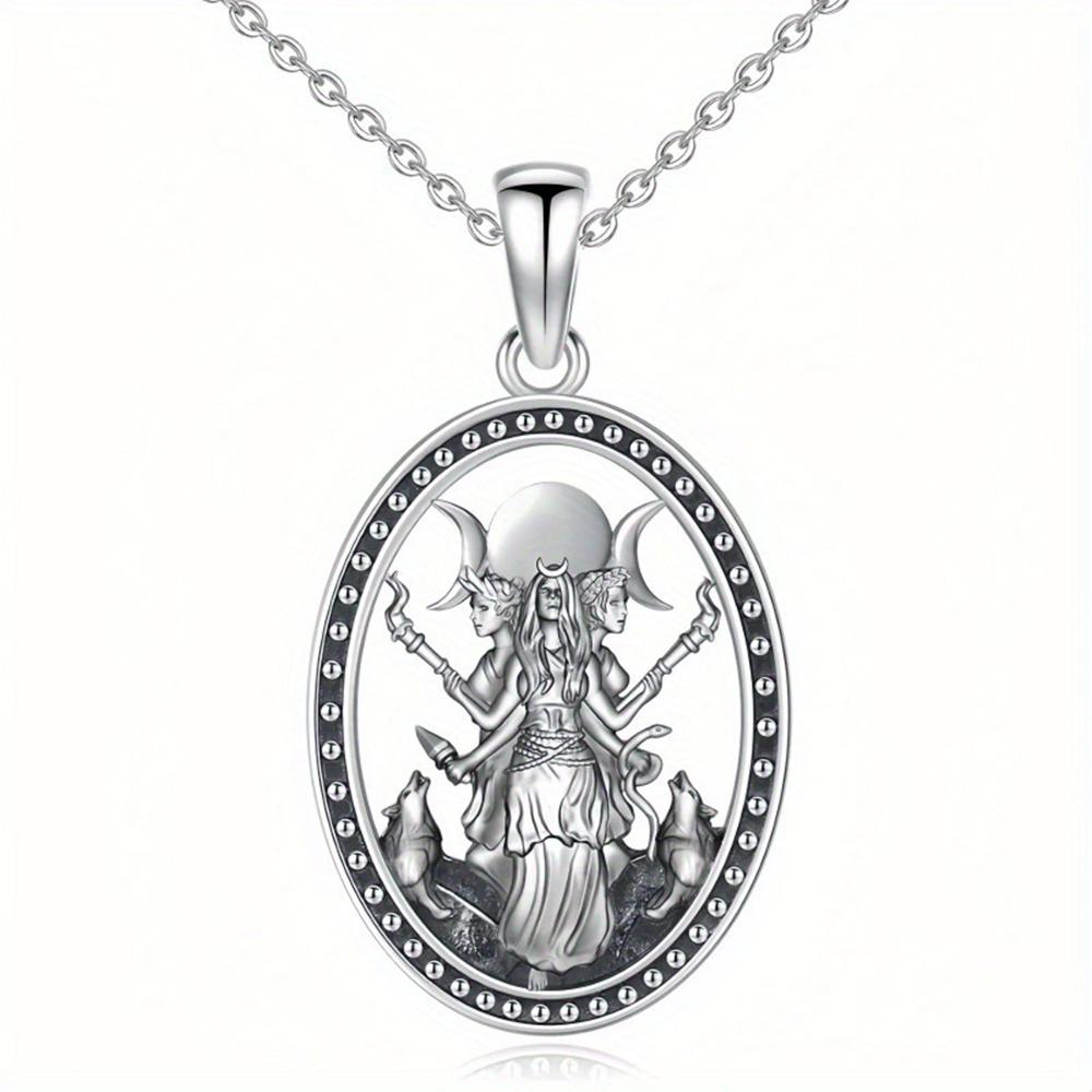 Colar Vintage De Bruxa, Joias Para Mulheres, Meninas, Deusa Da Lua Tripla, Hecate, Pingente, Corrente De Pescoço, Acessórios De Presentes