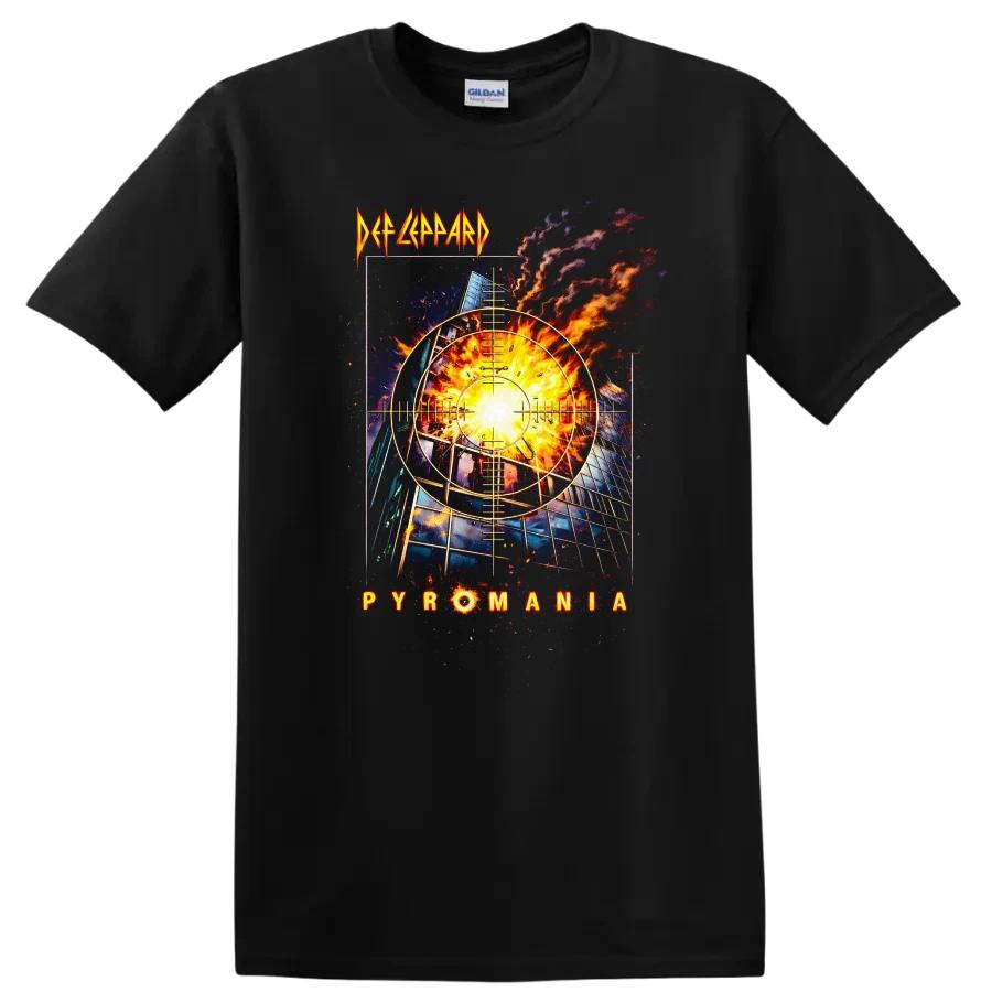 Vintage Classic Rock Pyromania Fire Explosion Graphic T Shirt Casual Tee