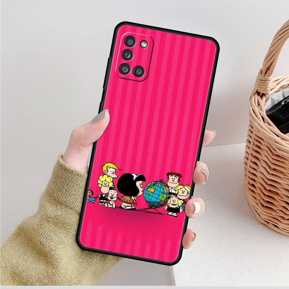 Phone Coque Mafalda Girl For Samsung Galaxy A51 A71 A31 A41 A72 A52 A12 A21s A02s A32 4G A33 A22 A53 A52s 5G A13 A23 Cover