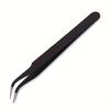 1.0mm Black Tweezers 2Pcs/Set, Straight & Curved Tips DIY Craft Handmade Clips
