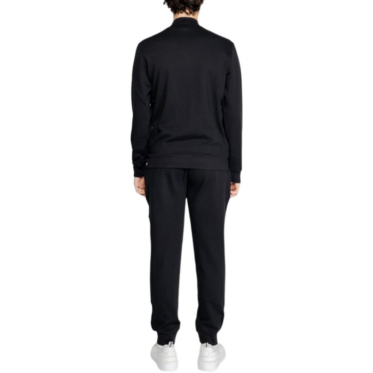 Emporio Armani FW24 Logo Letter Print Zip Casual Sports Suit Unisex Suit Black 112115-4F571-00020