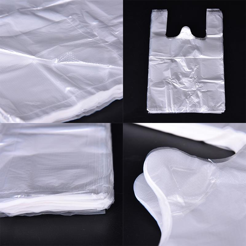 100Pcs Design Plastic T-Shirt Retail Shopping Supermarket Bags Handles Packaging,