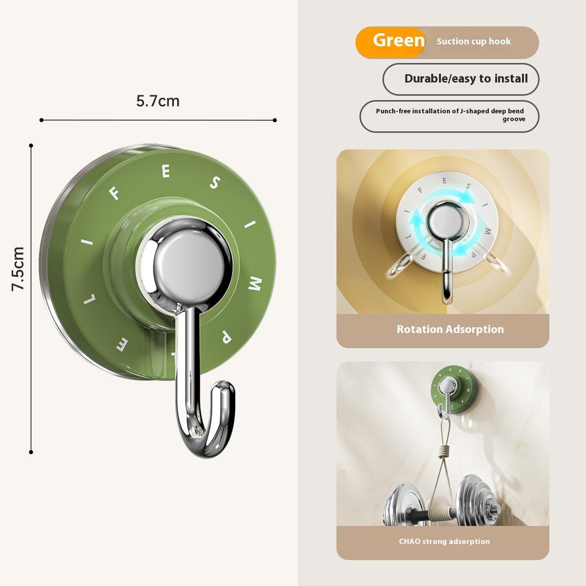 

Suction Cup Rotating Plastic Hook Storage Holder Hook Home Kitchen Refrigerator Storage Hooks Key Storage Hooks Bathroom Hangers зелёный