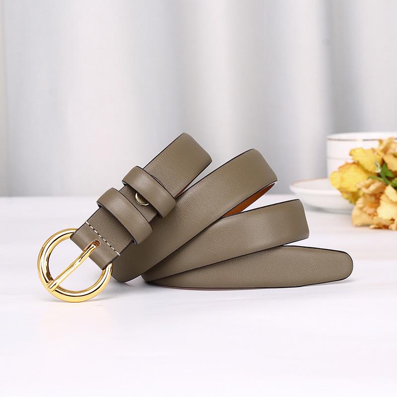 New Napa Leather Lady College Style White Belt Female Simple Fashion Trend Versatile Fairy Style Belt Female
