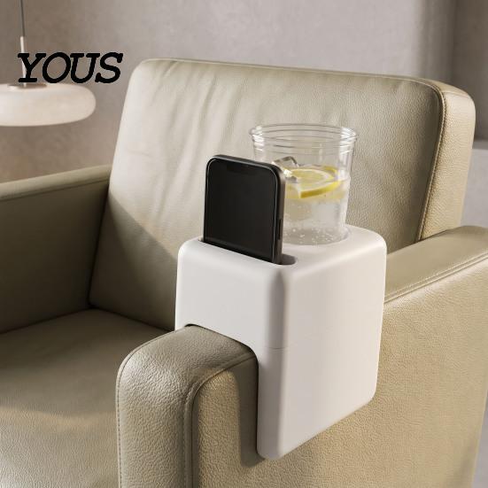 Organizador de Reposabrazos para Silla de Salón con Bandeja, Almacenamiento para Cabello con Soporte para Teléfono/Vaso, Bandeja Lateral de Plástico para Estilista, Mesa de Belleza para Artículos Personales del Cliente Se Adapta