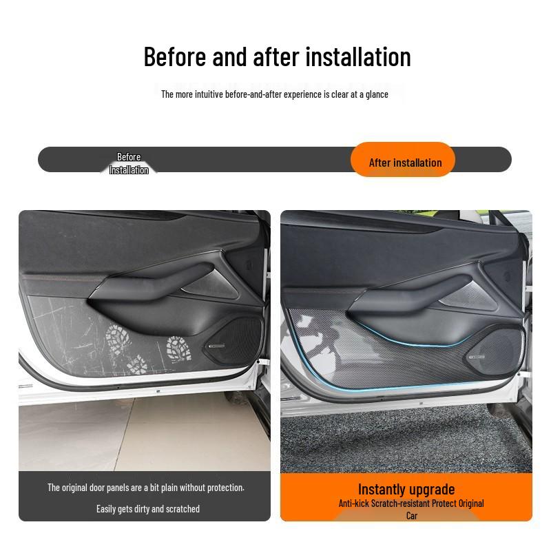 Xiaomi YU7 Car Door Carbon Fiber Texture Anti-Kick & Scratch Protection Sticker