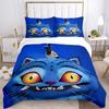 Quirky Blue Monster Illustration Print 3Pcs Bedding Set,Duvet Cover with 2 Bedro,Pillowcase Home Birthday Gift