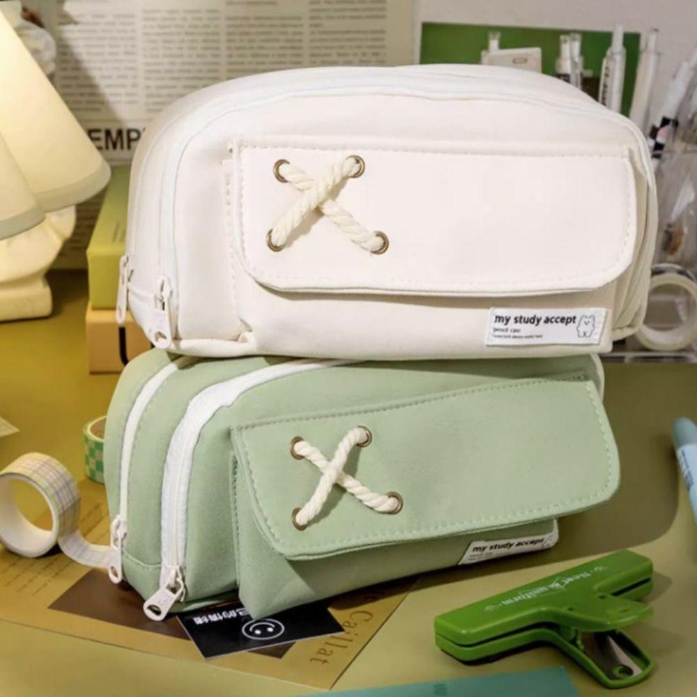 Large Capacity Stationery Bag Cosmetic Pouch Pencil Bag Korean Desktop Storage Pouch  Children