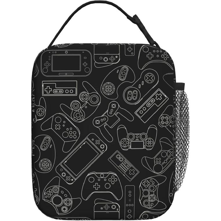 Video Game Controller Insulated Lunch Bag - Reusable Lunch Box - Portable Lunch Tote For Women Men And Kids