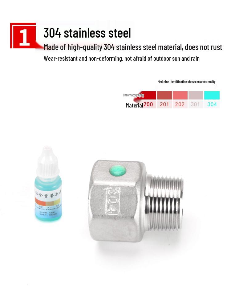 Hexagonal 6-Point To 4-Point Reducing Male/Female 304 Stainless Steel Threaded Water Pipe Fittings (2/1.5/1.2/1 Inch)