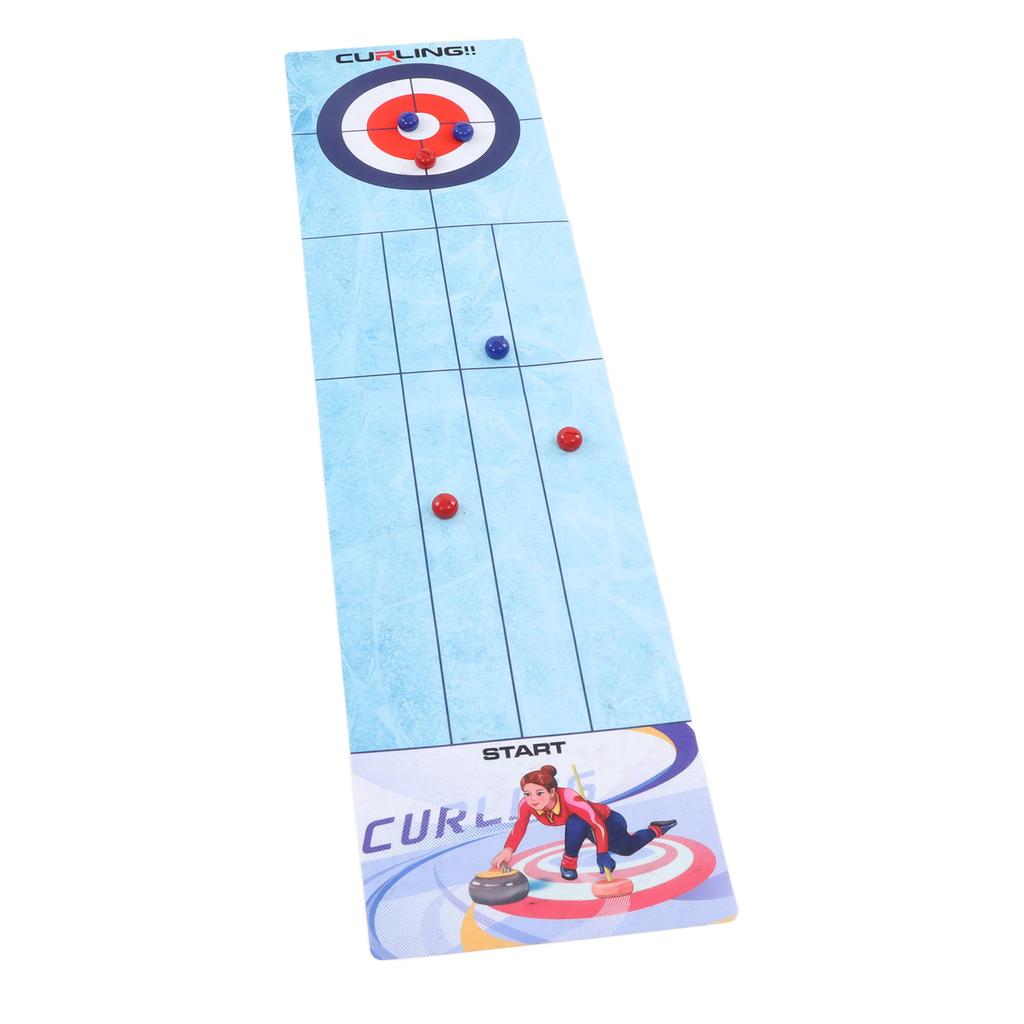 Masa Üstü Curling Oyunu Rulo Yapılabilir İnteraktif Eğitici Rekabetçi Taşınabilir Curling Tahtası Aile