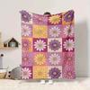 1pc Floral Pattern Lightweight Flannel Blanket, Comfortable and Warm Blanket, for Office and Camping Sofa Bed, Livingroom175