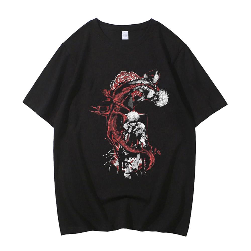 Kaneki Ken Graphic T-shirt Anime Tokyo Ghoul Clothing Men Short Sleeve Tshirts Casual 100% Cotton T Shirt Harajuku Retro
