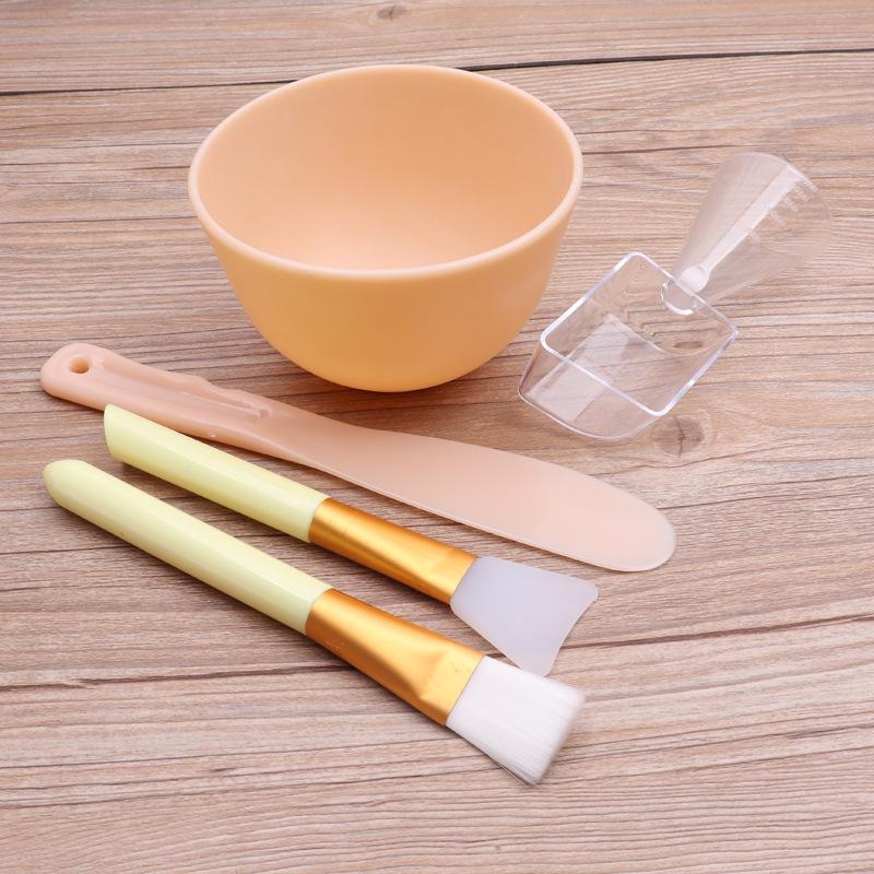 Silicone DIY Beauty Mask Kit: Bowl, Brush, Stick & Measuring Spoon