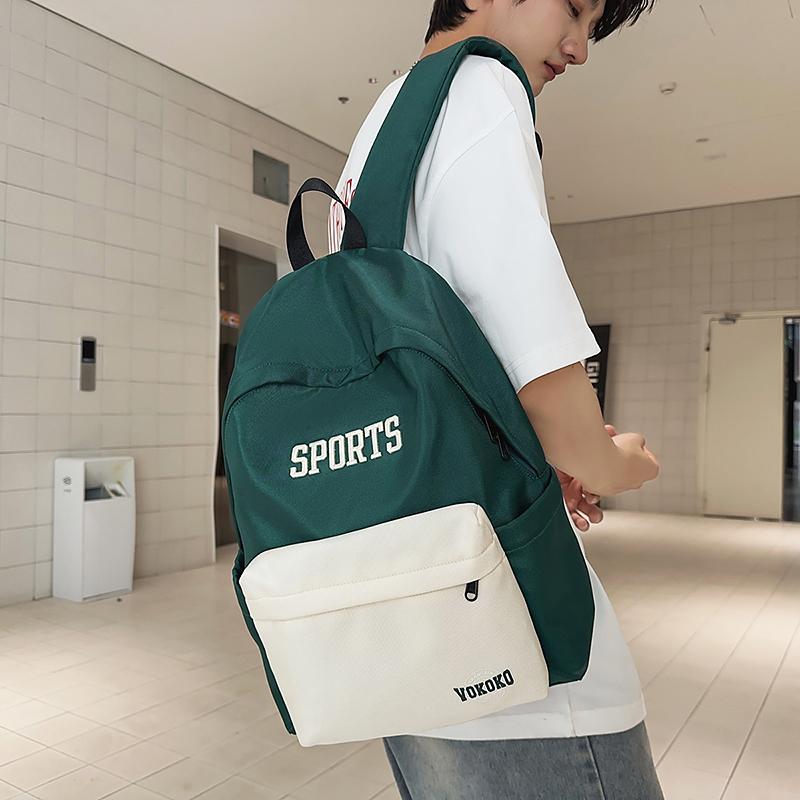 Middle School Student Schoolbag Women's Large Capacity Backpack Letter Print Men Outdoor Backpack