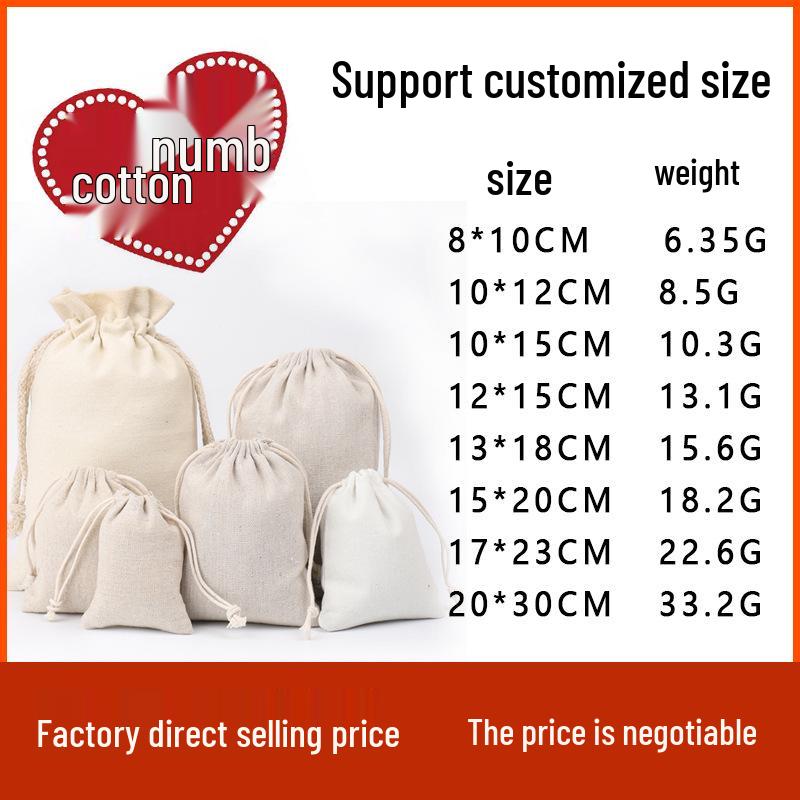 Cotton Drawstring Bag with Printed Logo for Rice Storage
