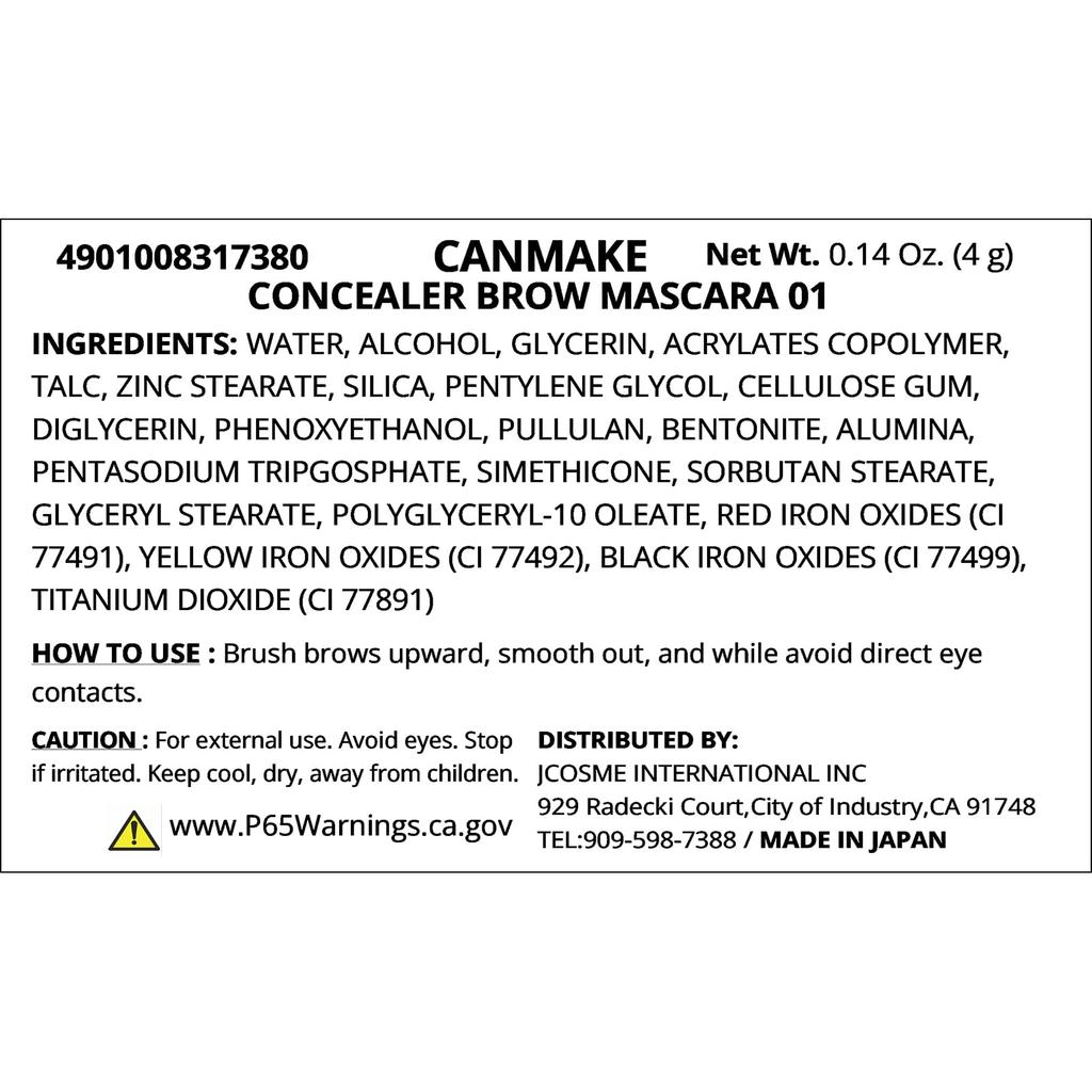 Canmake Concealer Brow Mascara 01 Pink Beige Eyebrow Mascara Concealer Bleaching 4.0g