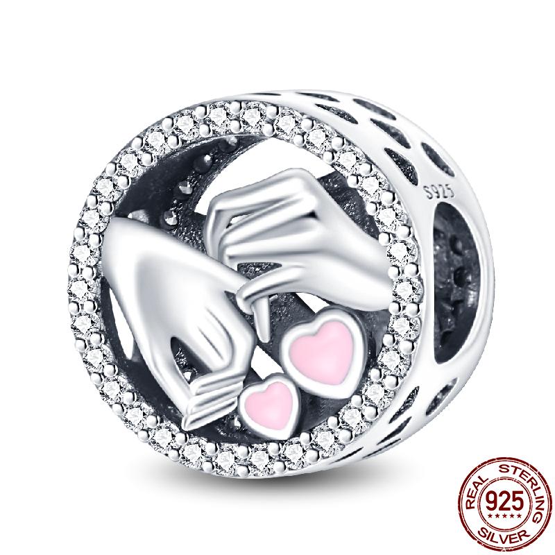 Copper Diy Beads Heart Shaped Tree Of Life Series Charm Fit Pan Original Bracelet For Women Jewelry Birthday Gift