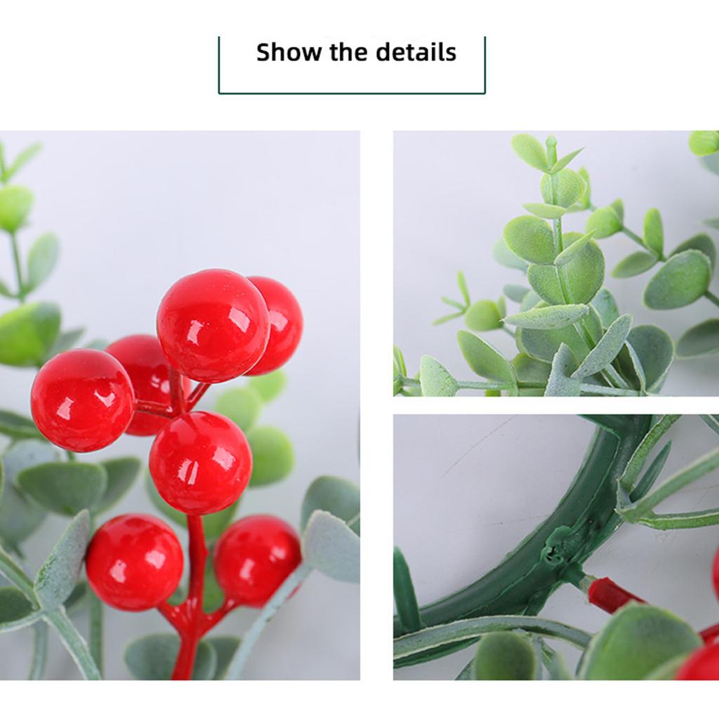 Christmas Artificial Berries Candle Holder Rings Candlestick Wreath Decoration for Festivals Party Home Centerpieces