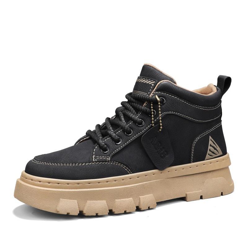 British Retro High-top Tooling Shoes Spring and Autumn New Martin Boots Men's Medium-top Outdoor Platform Sports and Leisure Shoes