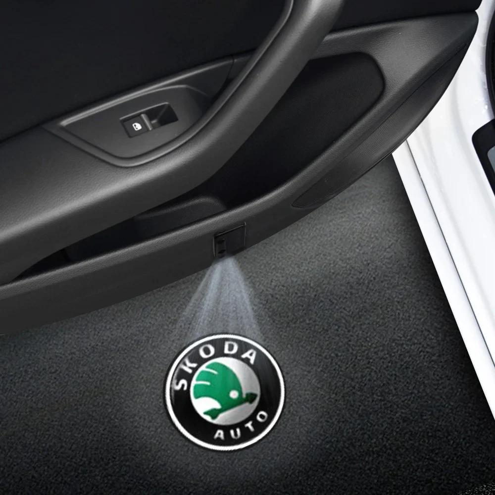 

1/2Pcs Car Stying LED Car Door Magnetic Welcome Light Laser Projector Light For Skoda Octavia Rapid Fabia S A7 Superb 1pc