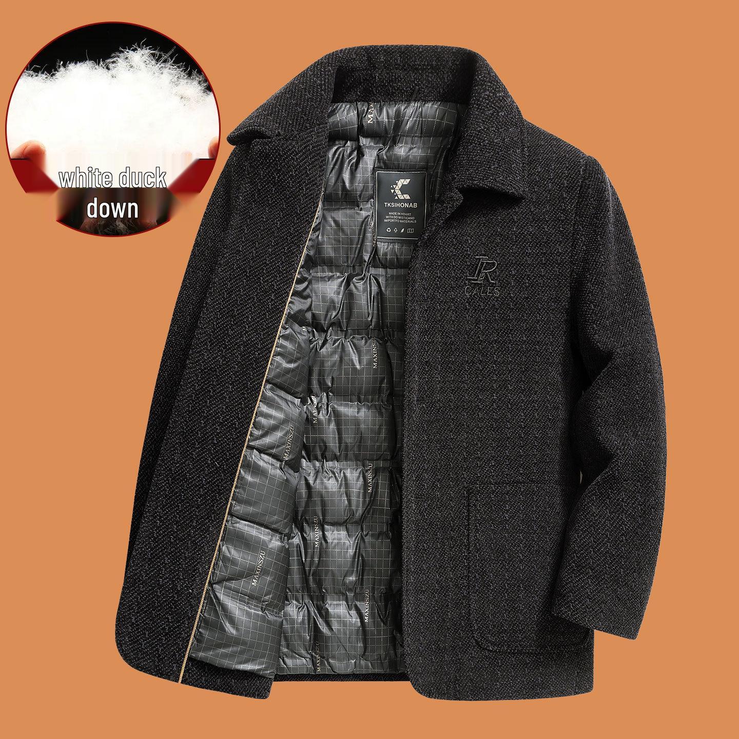 

Woodpecker Men s Winter Down Jacket - Thick, Warm, Short Style for Middle-Aged to Elderly Dads (50-70s) 190/XXXL, 150-165 kg