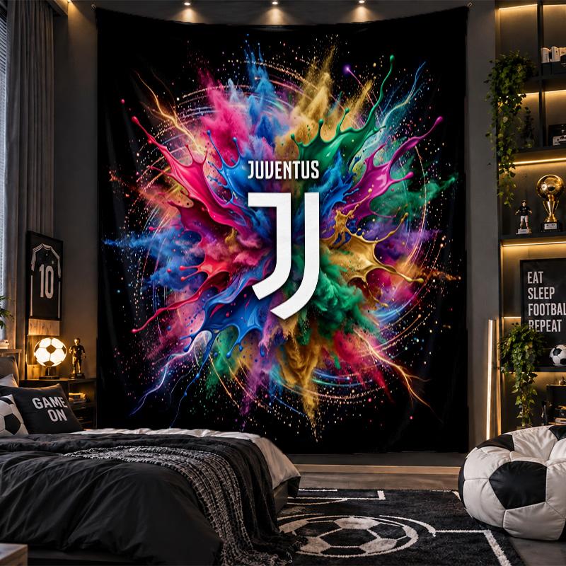 Arazzo da Appendere a Parete Tessuto Stampato Juventus FC per Soggiorno Camera da Letto Decorazione per la Casa