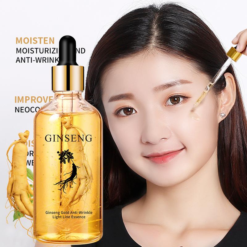 Gold Ginseng Facial Serum 100ml, Hyaluronic Acid Hydrating Moisturizing Firming Fade Wrinkle Essence
