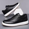 Fashion Breathable Male Outdoor Flats Leather Fashion Skate Shoes Men All-match Men Casual Walking Shoes Handmade Mens Lace-Up Sneakers
