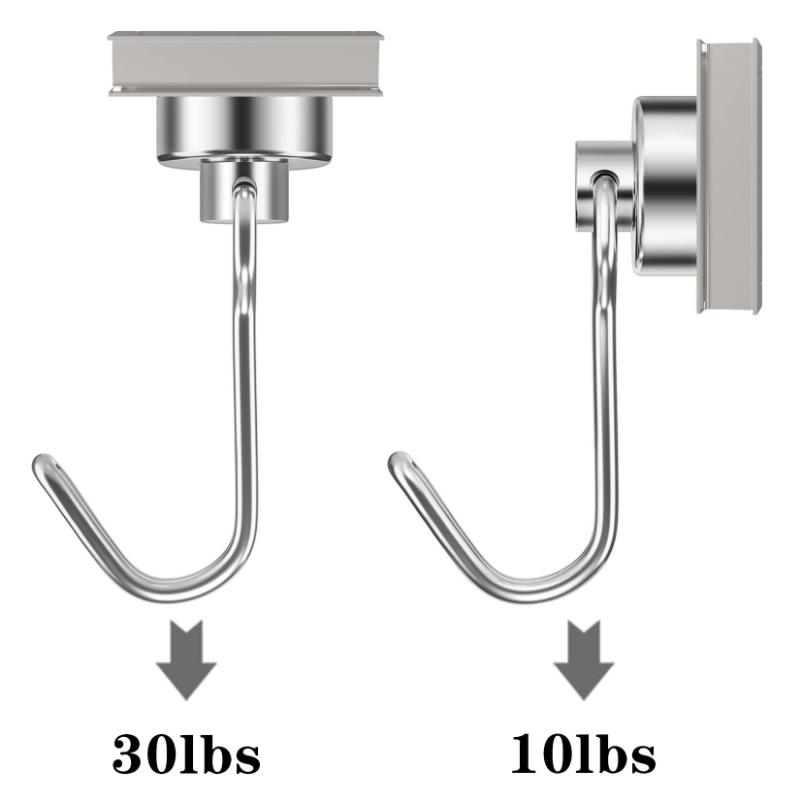 Magnetic Hooks 8/16 Pcs 30 Lb Neodymium Magnet Hooks Magnetic Hooks for Fridge Magnet Strong Magnet Hooks for Workplace Kitchen