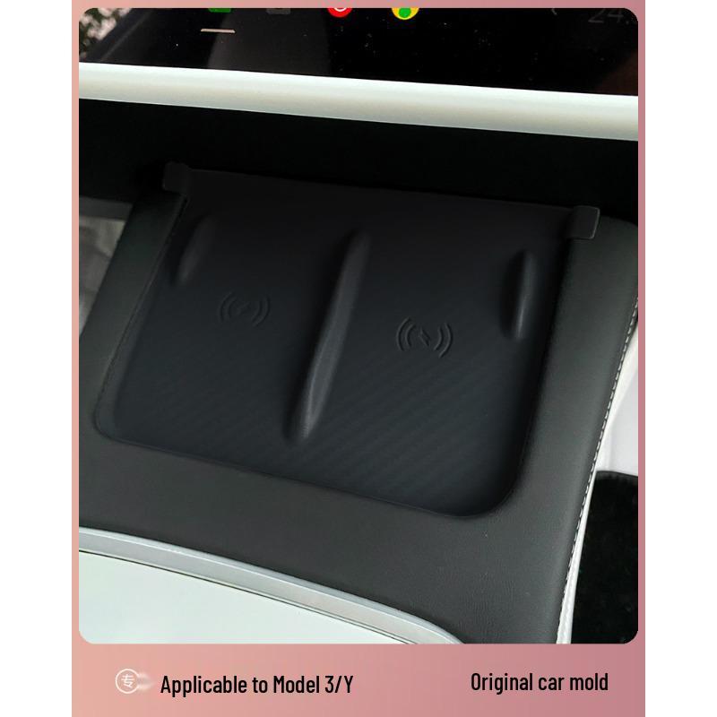 Tesla Model Y/3 Wireless Charging Anti-Slip Silicone Mat for Center Console Decoration