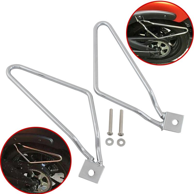 Motorcycle Accessories Saddlebag Brackets 1Pair Side Chrome/Black Steel For Harley Sportster 883 Iron XL883N Dyna Fat bob FXDF