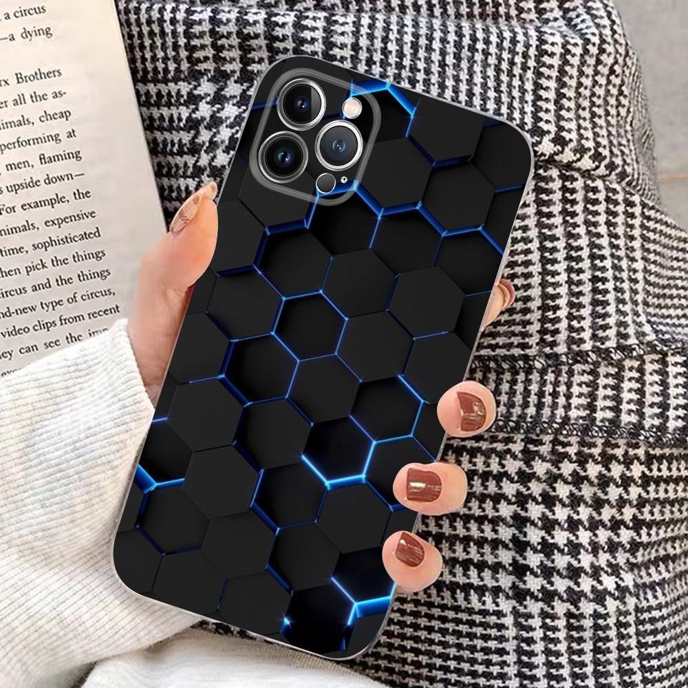 Luxury Geometry Cool Phone Case For iPhone 15 14 11 12 13 Mini Pro XS Max Cover 6 7 8 Plus X XR SE 2020 Funda Shell