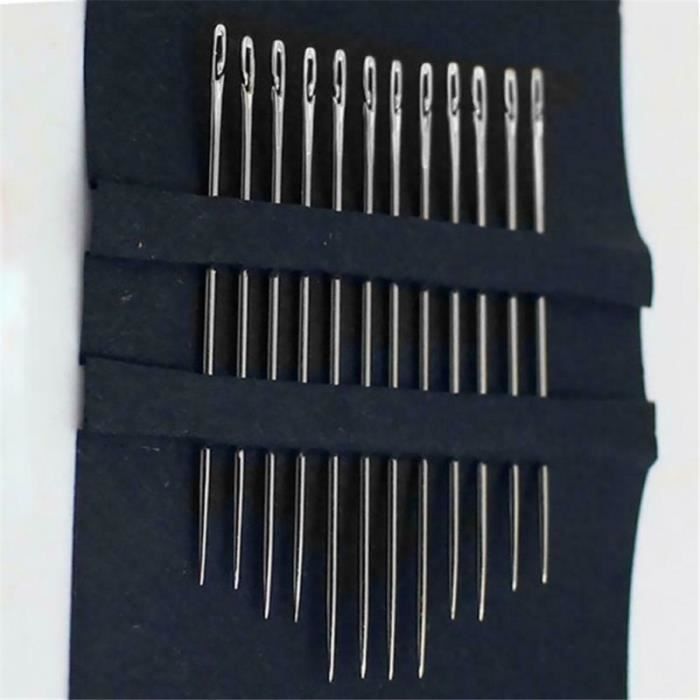 Aiguille à coudre - aiguille de réparation Argent 12 PCS Une Seconde Auto Facile Enfilage Aiguilles À Main Aiguilles À Coudre