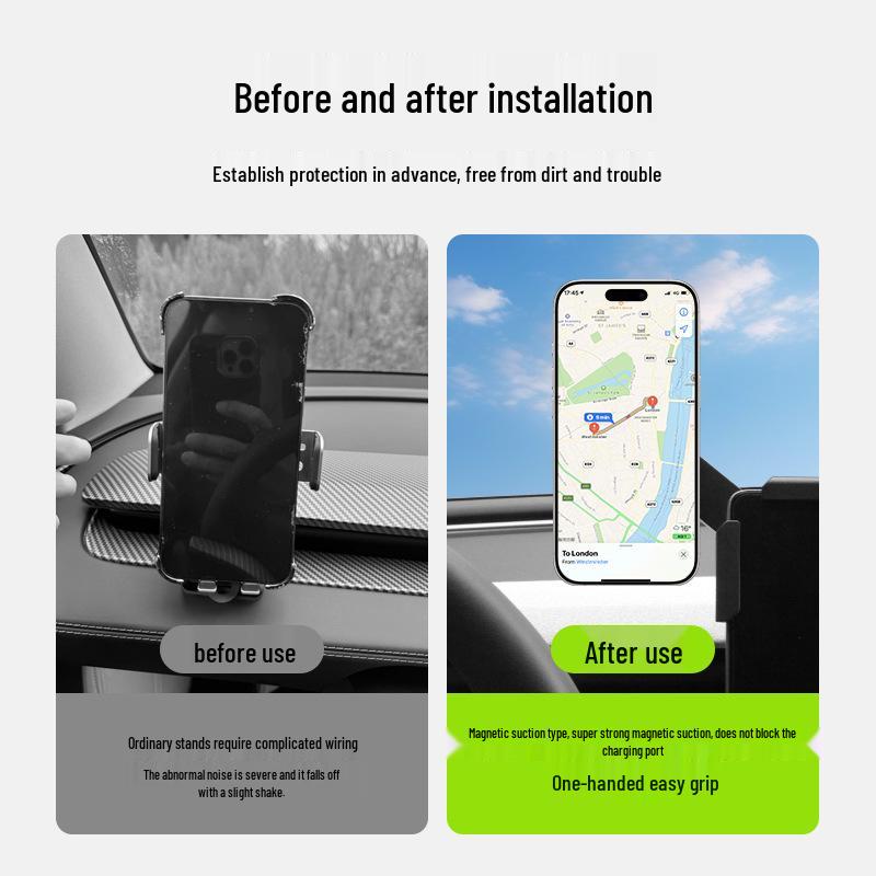 Tesla Model 3/Y/YL Magnetic Phone Holder with Detachable Metal Bracket