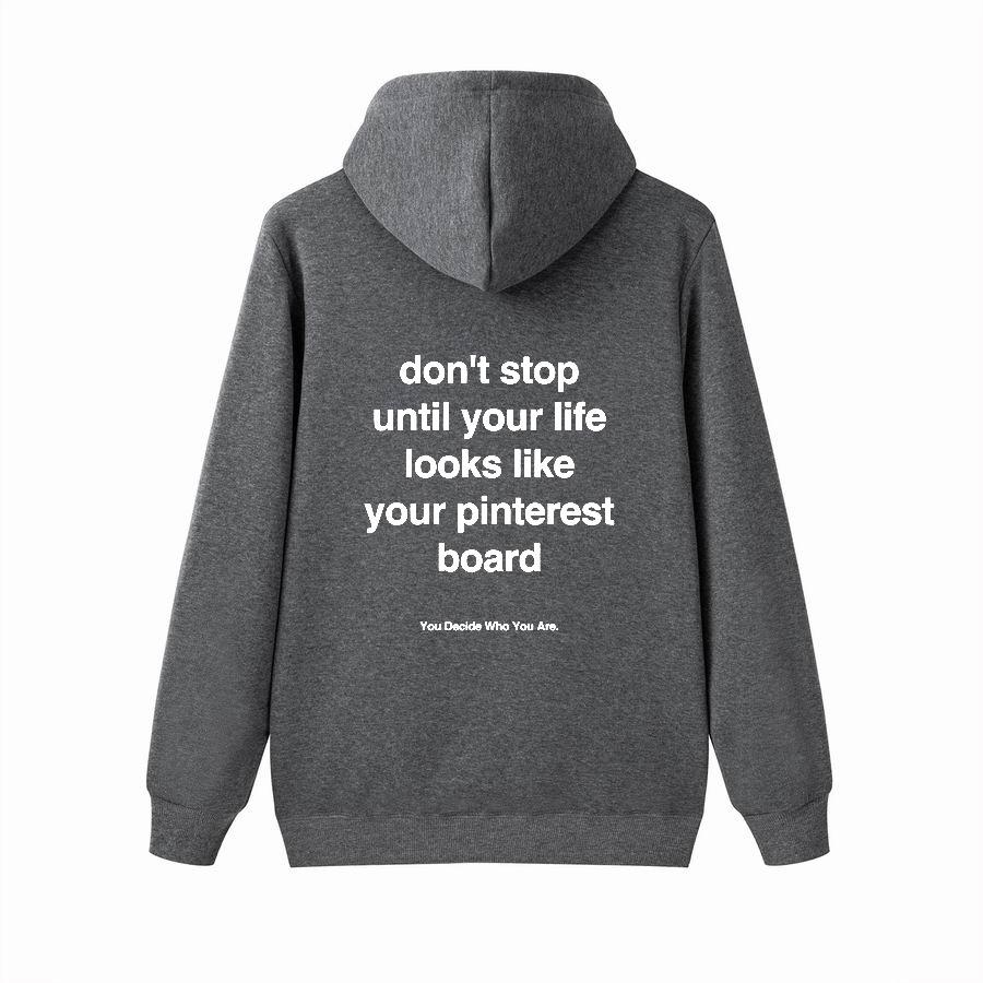 Don't stop Hoodie Loose Plus Hoodie, Kangaroo Pocket Letter Hoodie