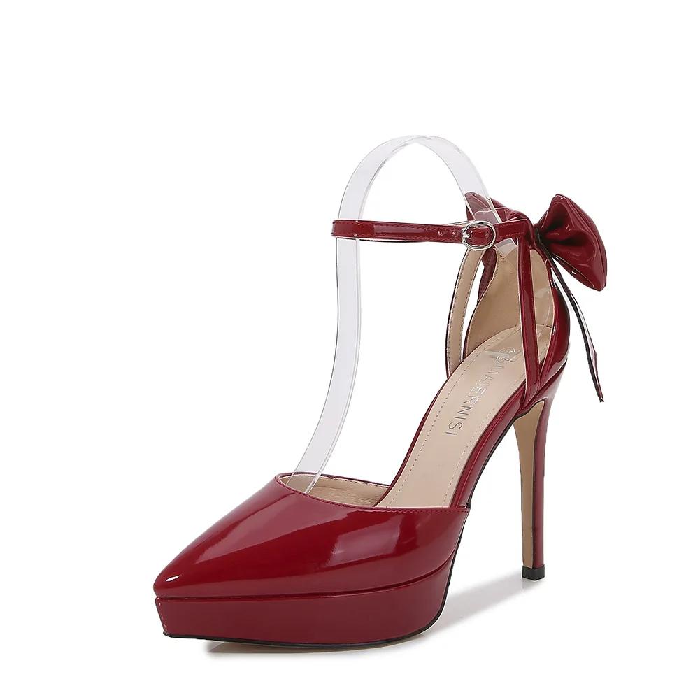 French 12cm High Heels for Women 2024 New Bow Sexy Shallow Mouthed Pointed Thin Heels for Women Shoes