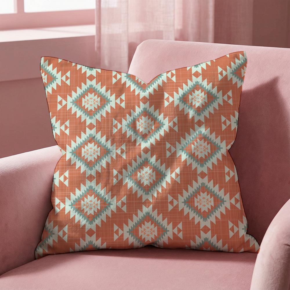 Native Fabric Pattern Cushion Cover Multi-Scene Pillow Cover for Home & Car - Reversible, Soft & Durable for Daily Use