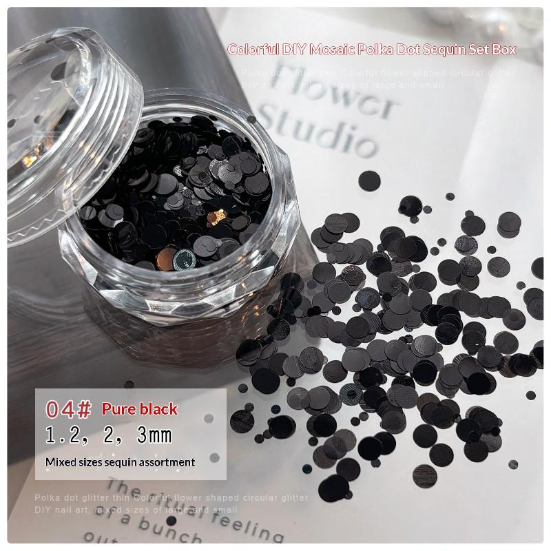 Colorful Sparkling Mini Round Nail Glitter Sequins Wave Point Design Nail Charms Manicure Decor Accessories Nail Art Supplies